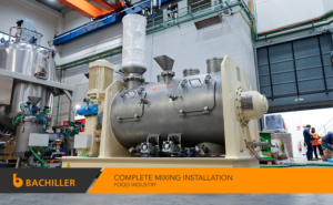 Horizontal turbulence ploughshare mixer for solids and powders